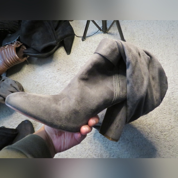 Faux Suede Over the Knee Boots - Picture 3 of 7